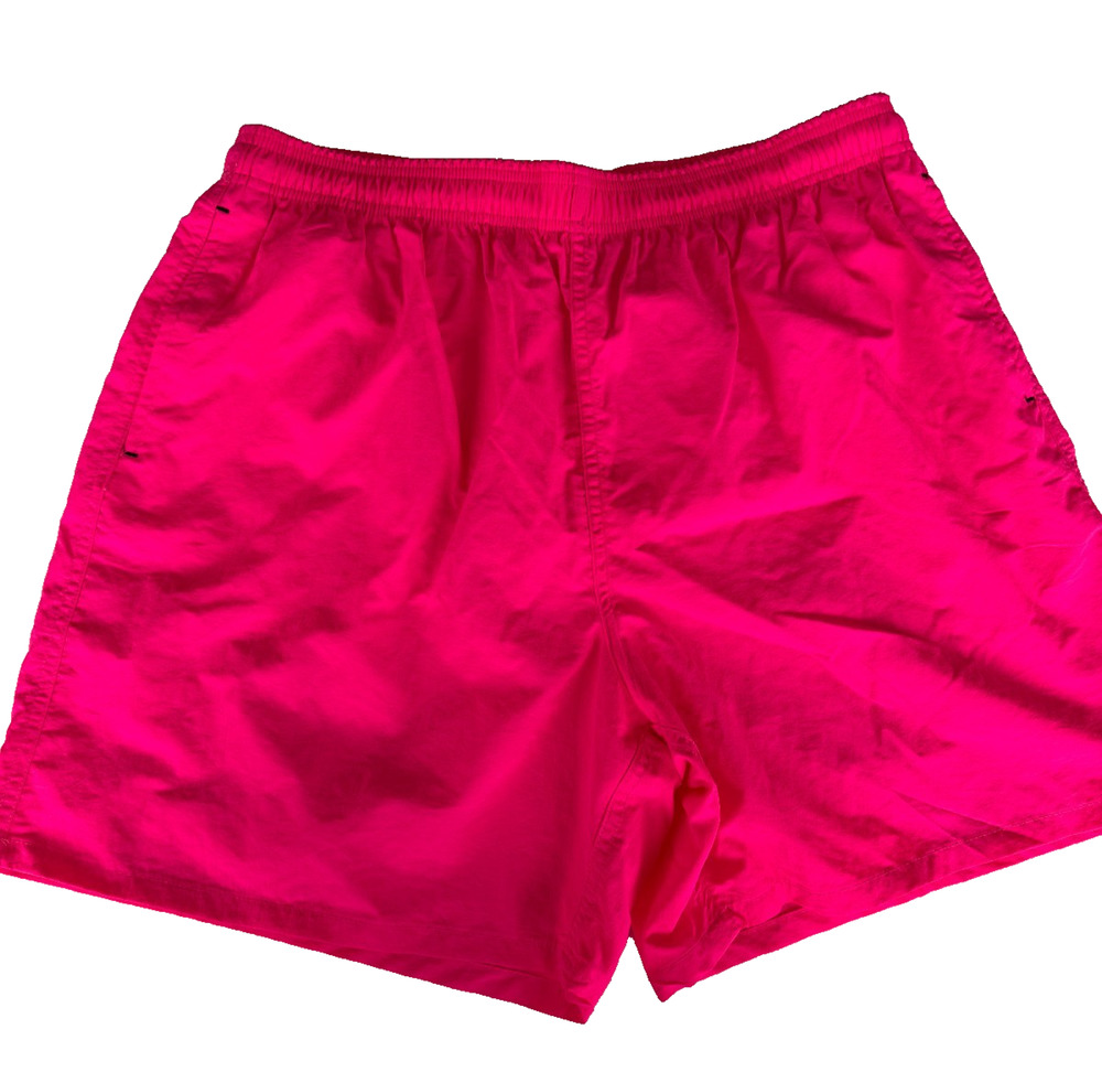 Y2K Retrostyle Beachwear UZZI Active Wear Bright Neon Pink Swim Trunks Men's XL